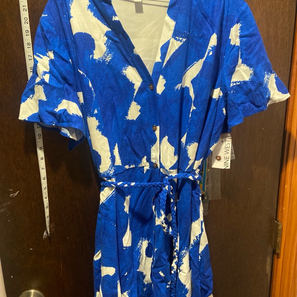 Nine West Blue and White Women's Dress
